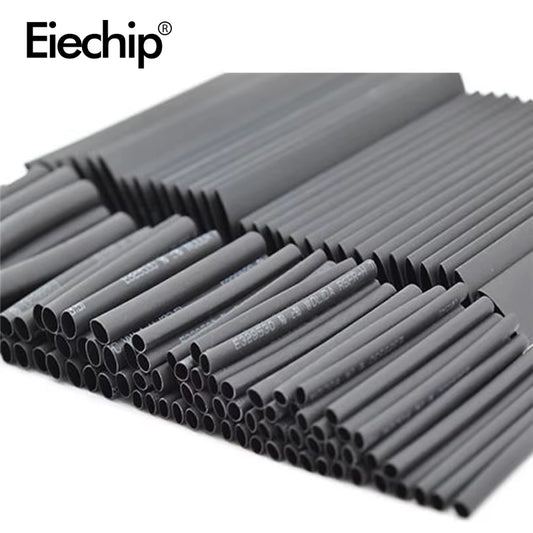 127Pcs/Lot Thermoresistant Tube Shrink Wrapping 2:1 Black Heat Shrink Sleeving Set Wire Cable Polyolefin Wrap Tubing