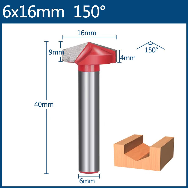 6Mm Router Bit V Shape Groove Milling Cutter Carbide Engraving Bit Woodworking Cutter
