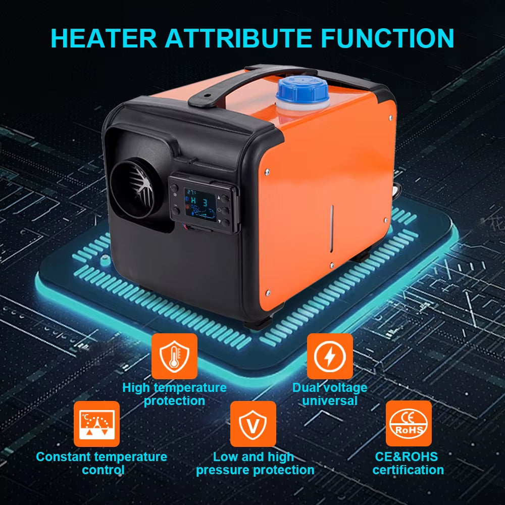 Car Heater Diesel Air Heater 12V 24V 220V Universal Heater with LCD Switch for Car Truck Boat RV Parking Diesel Heater