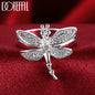 925 Sterling Silver Dragonfly Ring for Women Wedding Engagement Party Fashion Charm Jewelry