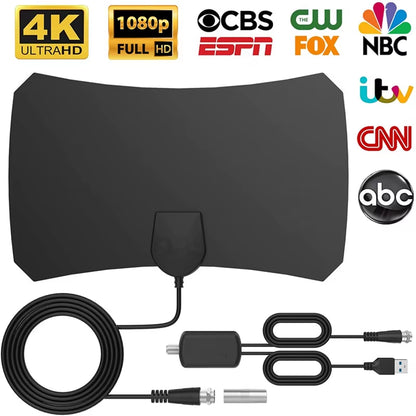 2026 New 4K HD 1080P TV Antenna HDTV Amplifier Antenna Digital HDTV Antenna Flat TV Antenna