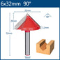 6Mm Router Bit V Shape Groove Milling Cutter Carbide Engraving Bit Woodworking Cutter