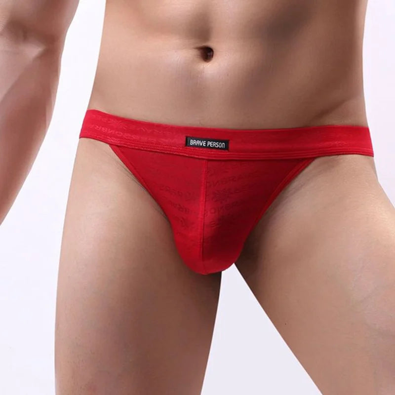 Men Sexy Lace Transparent Thongs Underwear Briefs Bikini G-String Jocks Underwear Shorts Exotic T-Back B1138