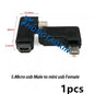 90 Degree Left & Right Angled Mini USB 5Pin Female to Micro USB Male Data Sync Adapter Plug Micro USB to Mini USB Connector