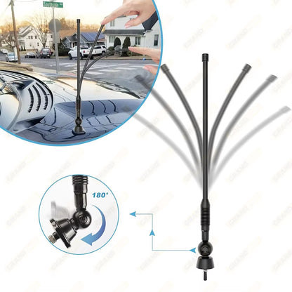 Universal Marine Radio Antenna AM/FM for Golf Cart ATV UTV RV Truck Excavator Tractor RVR Yacht Waterproof Flexible Signal