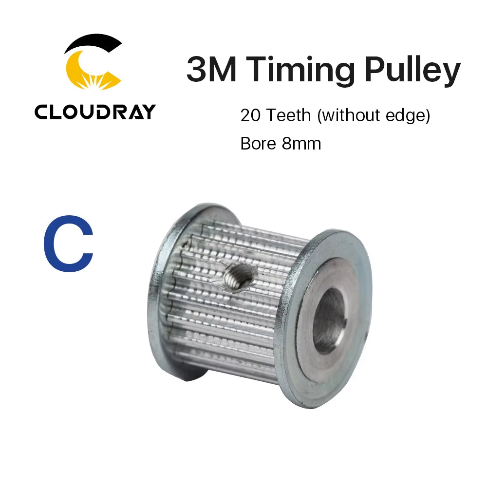CO2 Laser Metal Parts Synchronous HTD 3M Gear Pulley 6.35/8/12Mm for DIY CO2 Laser Engraving Cutting Machine