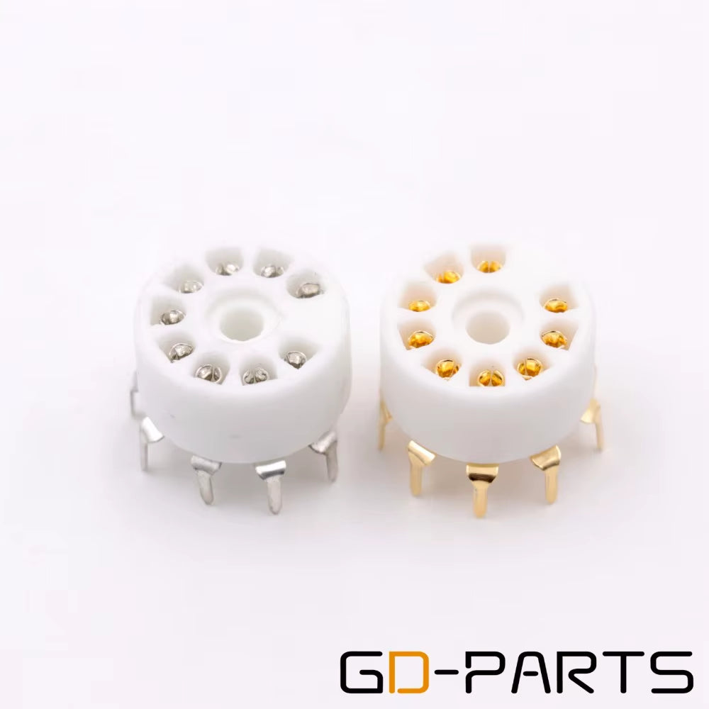 10PCS Ceramic 9Pin B9A PCB MOUNT Tube Socket for 12AX7 12AT7 12AU7 6DJ8 ECC82 5670 6922 Hifi Audio Vintage AMP DIY