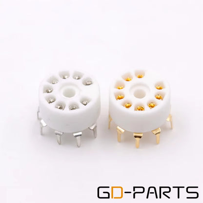 10PCS Ceramic 9Pin B9A PCB MOUNT Tube Socket for 12AX7 12AT7 12AU7 6DJ8 ECC82 5670 6922 Hifi Audio Vintage AMP DIY