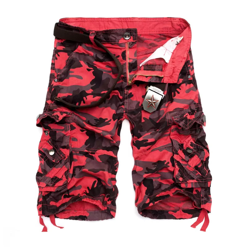 Camouflage Loose Cargo Shorts Men 2025 Summer Military Camo Short Pants Homme Cargo Shorts US Size