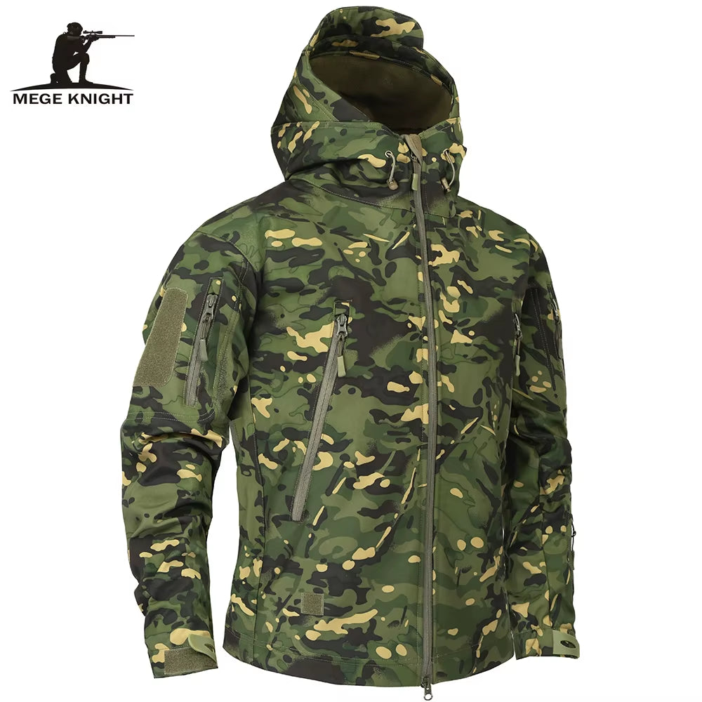 Mege Brand Clothing Autumn Men'S Military Camouflage Fleece Jacket Army Tactical Clothing Male Camouflage Windbreakers