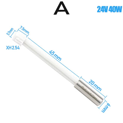 6X16 6X20 6X30Mm Ceramic Cartridge Heater 12V 24V 40W 50W 60W 70W for CNC 3D Printer Print Head Hotend J-Head