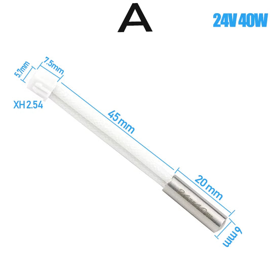 6X16 6X20 6X30Mm Ceramic Cartridge Heater 12V 24V 40W 50W 60W 70W for CNC 3D Printer Print Head Hotend J-Head