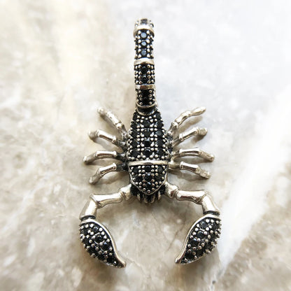 Pendant Scorpion Black,Brand New Fashion Jewelry Europe 925 Sterling Silver Accessories Gift for Woman Rebel Men
