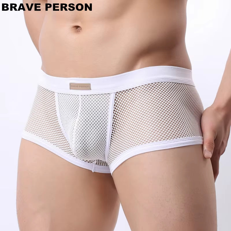 Underwear Men'S Boxers Breathable Mesh Hollow Boxer Shorts Sexy Underwear Panties Transparent Men Boxers B1150
