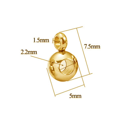 10Pcs Stainless Steel Spacer Beads Pendant Charms Clasps Gold Color Bail Beads for DIY Jewelry Making Findings Hole 2-4Mm Beads