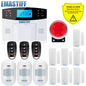 NEW 433Mhz Door Gap Sensor PIR Motion Detector Wireless LCD GSM SIM Card House Security Alarm System Smoke Security Alarm