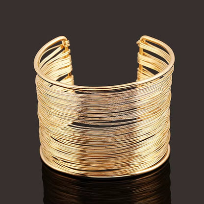 Bijoux Gypsy Fashion Gold Silver Plated Punk Hip Hop Cuff Wide Men Bangles Arm Bracelet for Women Bracelets & Bangles