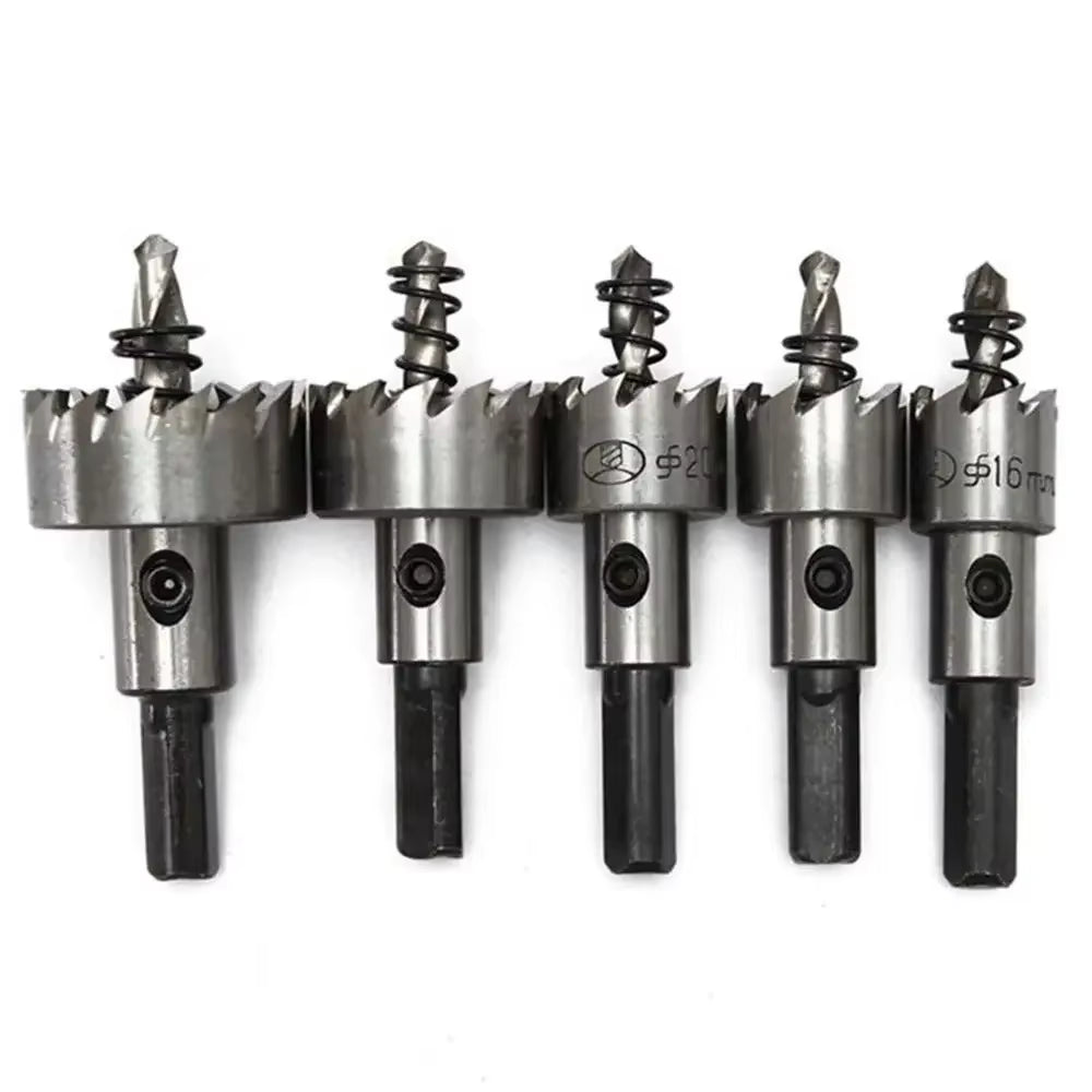 5Pcs Carbide Tip HSS Drill Bit Hole Saw Set Stainless Steel Metal Alloy 16/18.5/20/25/30Mm Woodworking Tools