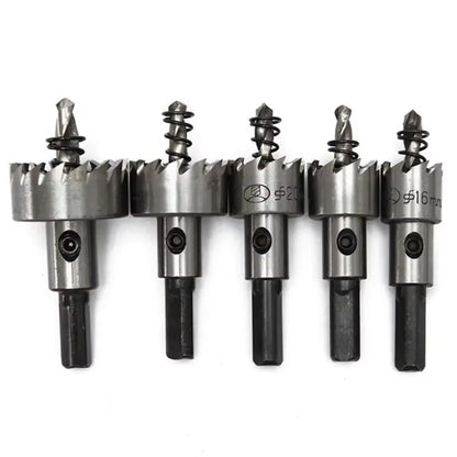 5Pcs Carbide Tip HSS Drill Bit Hole Saw Set Stainless Steel Metal Alloy 16/18.5/20/25/30Mm Woodworking Tools