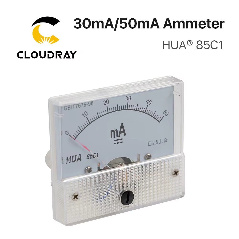 30Ma 50Ma Ammeter HUA 85C1 DC 0-30Ma 0-50Ma Analog Amp Panel Meter Current for CO2 Laser Engraving Cutting Machine