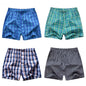 4 Pcs/Lot Men Plaid Underpants Boxers 100% Cotton Shorts Underwear Male High Quality Loose Comfortable Sleep Bottoms Panties