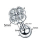 1PC Steel Ear Tragus Cartilage Piercing Crystal Flower Conch Lobe Earrings Barbell Piercing Orelha Ear Stud Helix Sexy Jewelry