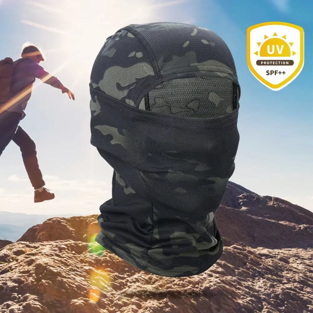 Camouflage Quick-Drying Mask Balaclava Outdoor Sport Bicycle Hood Hat Liner Full Face Cover Hiking Camping Hunting Fishing Men