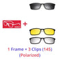 Polarized Sunglasses Men Women 5 in 1 Magnetic Clip on Glasses TR90 Optical Prescription Eyeglass Frames Magnet Clips
