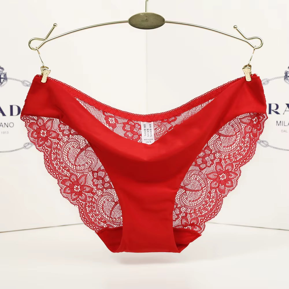14 Colors Women'S Invisible Underwear Spandex Crotch Intimate Women Sexy Lace Black Floral Panties Seamless Panty
