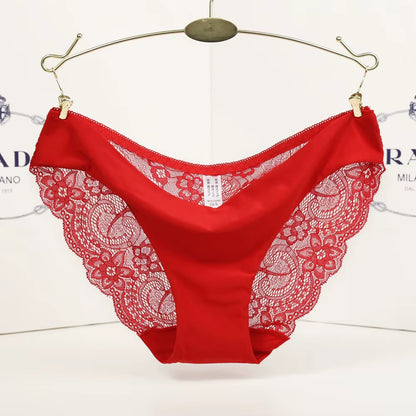 14 Colors Women'S Invisible Underwear Spandex Crotch Intimate Women Sexy Lace Black Floral Panties Seamless Panty