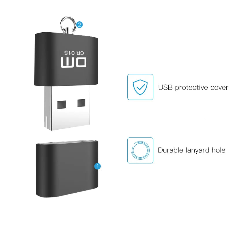 CR015 Micro SD Card Reader with Innovative TF Card Slot Change the Card Reader into a Usb Flash Drive for Computer or for Car