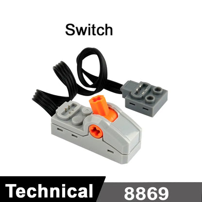 MOC Train Motor Kit Servo,Battery Box, IR Remote, LED Lights Power Functions Parts for Smart Technical Building Blocks Creations