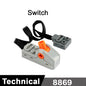 MOC Train Motor Kit Servo,Battery Box, IR Remote, LED Lights Power Functions Parts for Smart Technical Building Blocks Creations