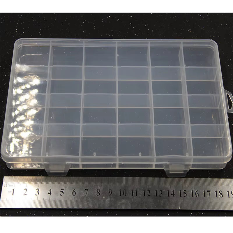 1Pcs Square Transparent Plastic Storage Box Case 10/24 Slot Adjustable for Pills Jewelry Beads Earring Case Organizer