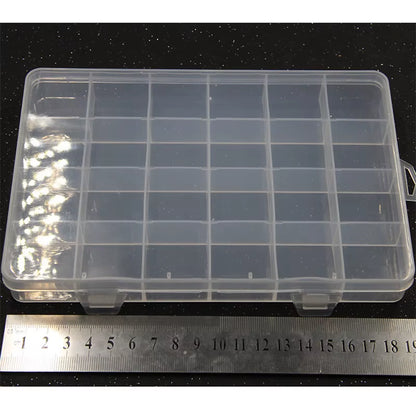 1Pcs Square Transparent Plastic Storage Box Case 10/24 Slot Adjustable for Pills Jewelry Beads Earring Case Organizer