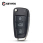 Replacement Folding Flip Remote Car Key Shell Case 3 Button Case for AUDI No Blade