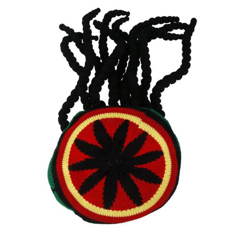 Men Women Jamican Rasta Hat Dreadlocks Wig Bob Marley Caribbean Fancy Dress Prop Unisex Knitted Beanie Hat