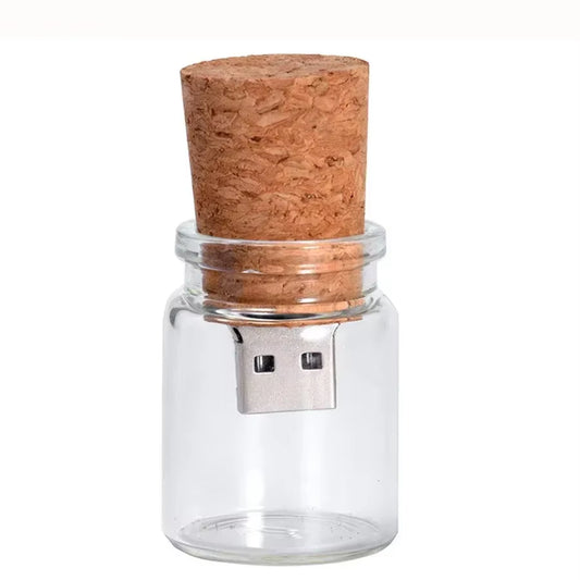 New Arrival Messenger Bottle Usb 2.0 Memory Stick Glass Drift Bottle Usb Flash Drives Wooden Cork Pendrive 16GB 32GB 64GB
