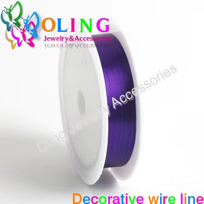0.4MM 12M/Roll Wire Line Mixed Multicolor Plated Beaded Crafts DIY Choker Bracelet Necklace Jewelry Making