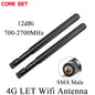 4G LET Wifi Antenna 12Dbi High Gain SMA Male Omnidirectional Antenna 700-2700Mhz Modem Antenna for 4G、GSM、GPRS
