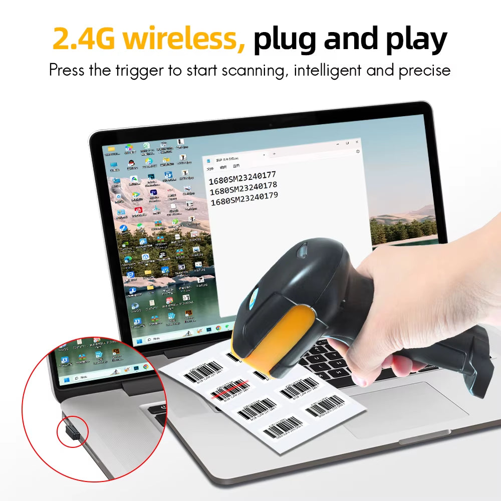 1D/2D Supermarket Handhel Barcode Bar Code Scanner Reader QR PDF417 Bluetooth 2.4G Wireless &Wired USB Platform