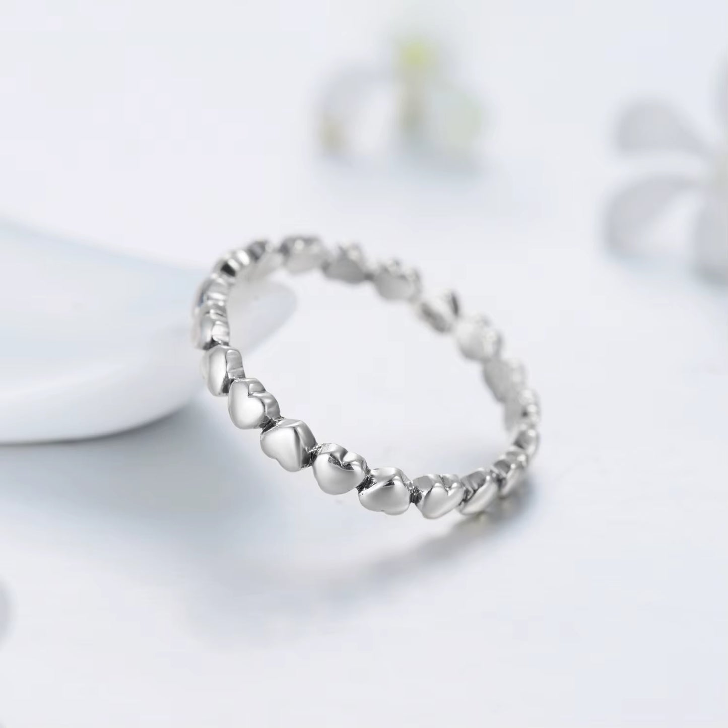 Hot Authentic Original Fashion 100% Solid 925 Sterling Silver Heart Finger Ring Forever Love Jewelry Valentine'S Day Gift