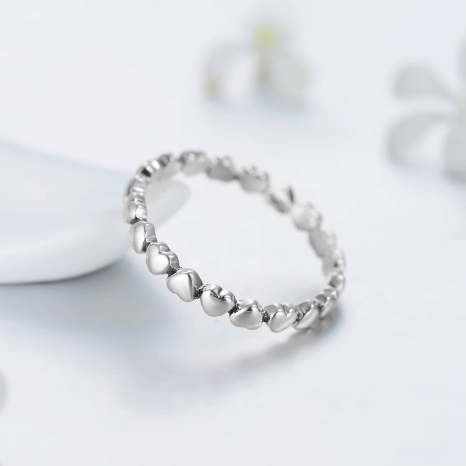 Hot Authentic Original Fashion 100% Solid 925 Sterling Silver Heart Finger Ring Forever Love Jewelry Valentine'S Day Gift