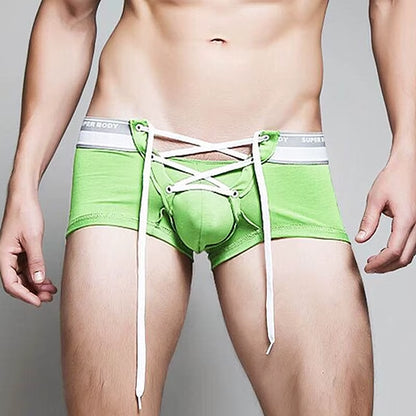 SUPERBODY Brand Men'S Cotton Sexy Underwear Men Boxer Shorts Drawstring Penis Pouch Designed Gay Underwear Boxers for Man