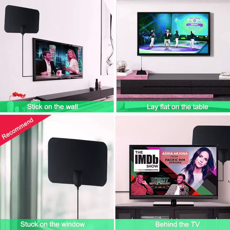 8K 4K TV Antenna for Global Digital TV 1080P 25DB High Gain Booster HD for RV Outdoor Car Antenna Indoor TV Free Channel