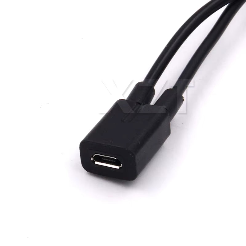 AT 1PCS Micro USB 2.0 Splitter Y 1 Female to 2 Male Data Charge Cable Extension Cord for Phone High Quality Sync Data Cable