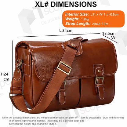 Photo Luxury Camera Stylish Fashion Retro PU Leather Case Handbag Waterproof Shoulder Messenger DSLR Bag for Canon Nikon Sony L