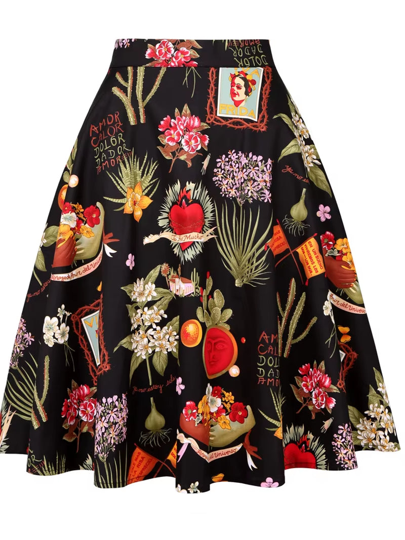 2025 Summer Midi Skirt Runway Vintage Rockabilly Sundress Red Womens Sexy Pinup 50S Cotton Polka Dot Pattern Skater Streetwear