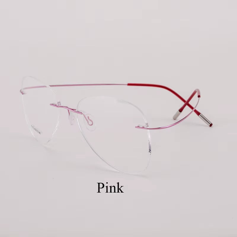 Titanium Rimless Fashion Designer Eyeglasses Optical Glasses Frame Men and Women Eyewear Lightweight Flexible Spectacle