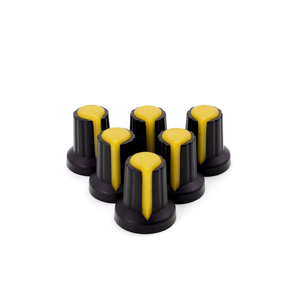 30Pcs/Lot Potentiometer Knobs 15X17Mm 6Mm WH148 Potentiometer B10K Color Knob Cap Yellow Orange Blue White Red 5Value*6Pcs=30Pcs